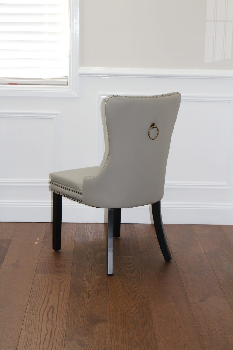 Elena Chair Grey Faux Leather
